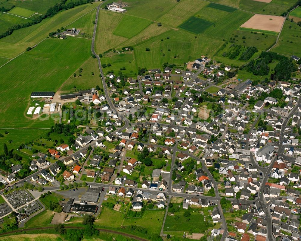 Aerial photograph Frickhofen - Residential area of the multi-family house settlement in Frickhofen in the state Hesse, Germany