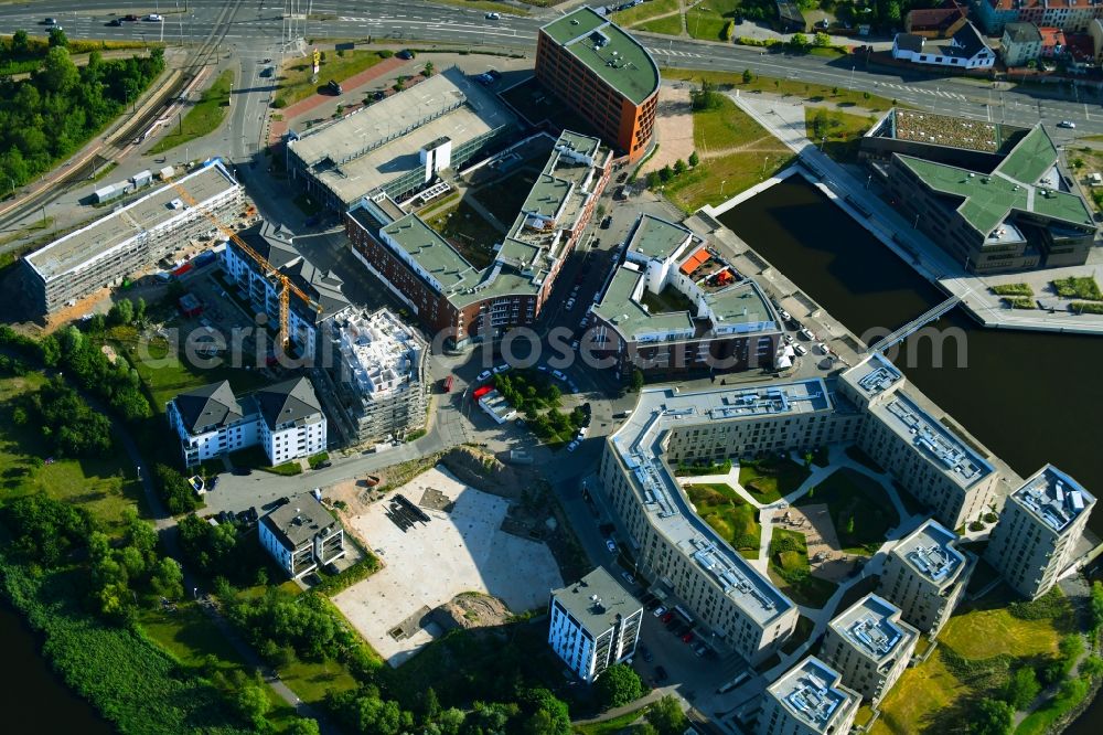 Rostock from above - Residential area of the multi-family house settlement on Gaffelschonerweg - Loggerweg in Rostock in the state Mecklenburg - Western Pomerania, Germany