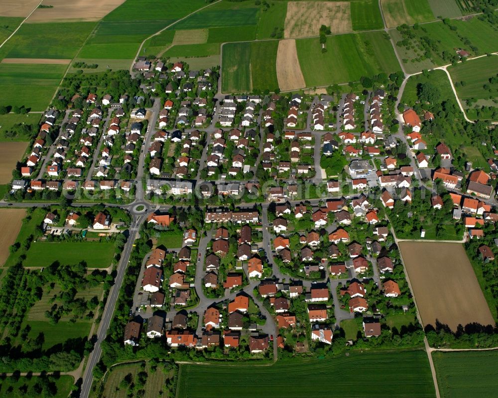 Gammelshausen from above - Residential area of the multi-family house settlement in Gammelshausen in the state Baden-Wuerttemberg, Germany