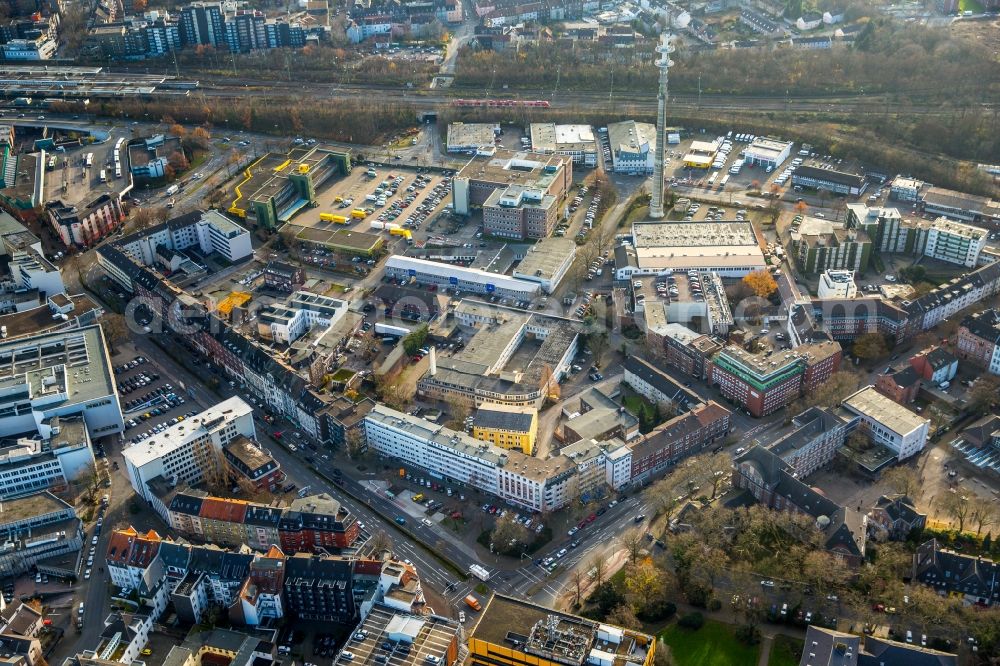 Aerial photograph Gelsenkirchen - Residential area of a multi-family house settlement Dickampstrasse in Gelsenkirchen in the state North Rhine-Westphalia