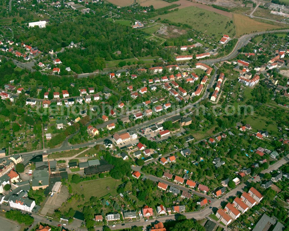 Aerial photograph Gera - Residential area of the multi-family house settlement in Gera in the state Thuringia, Germany