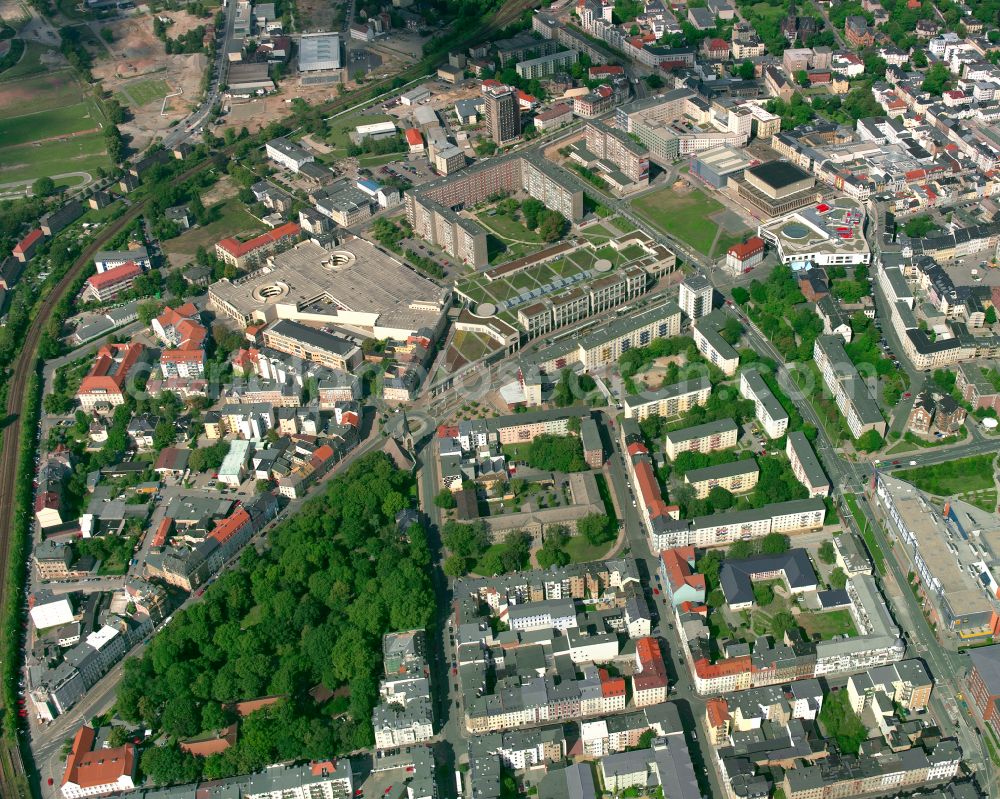 Aerial photograph Gera - Residential area of the multi-family house settlement in Gera in the state Thuringia, Germany