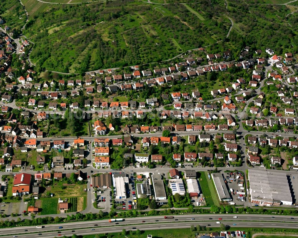 Aerial image Geradstetten - Residential area of the multi-family house settlement in Geradstetten in the state Baden-Wuerttemberg, Germany