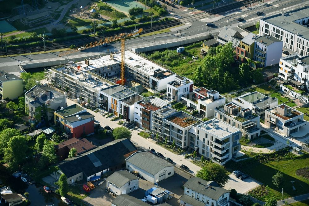 Aerial photograph Rostock - Residential area of the multi-family house settlement Gerberbruch - Am Eislager - Beim Holzlager in Rostock in the state Mecklenburg - Western Pomerania, Germany