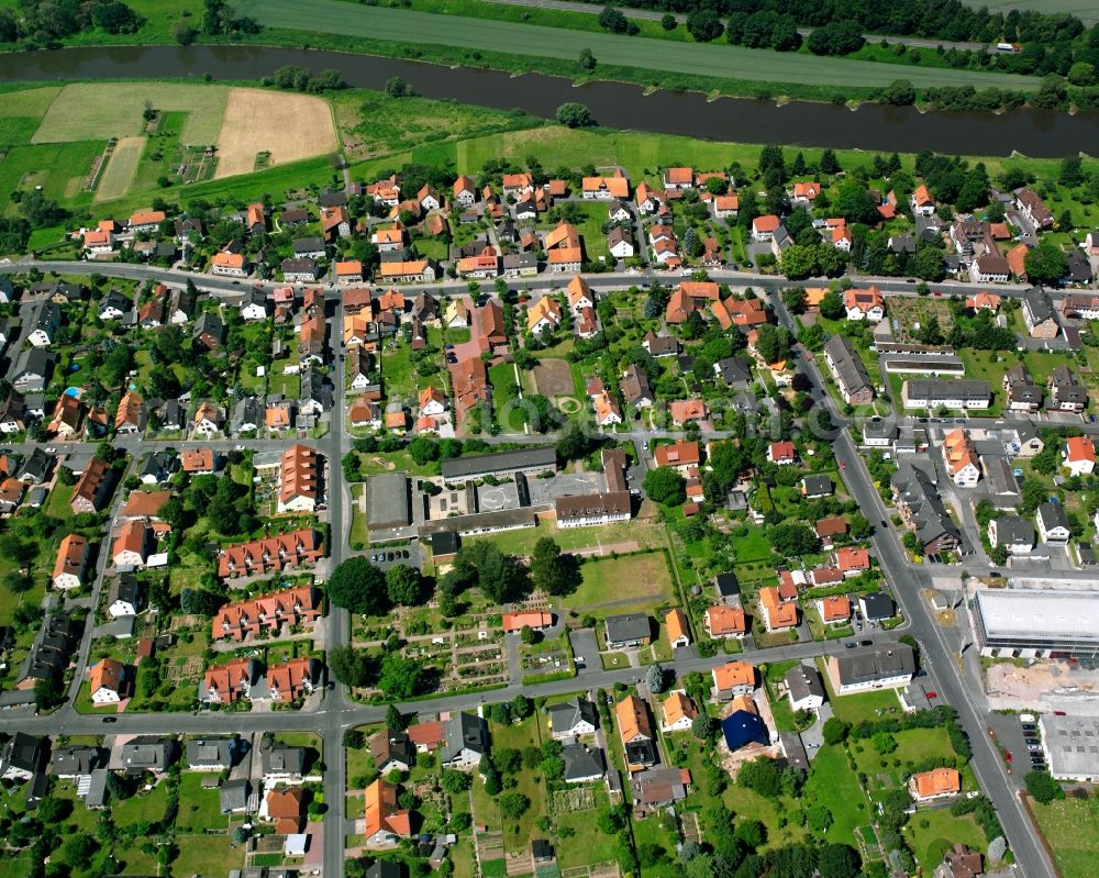 Gimte from above - Residential area of the multi-family house settlement in Gimte in the state Lower Saxony, Germany