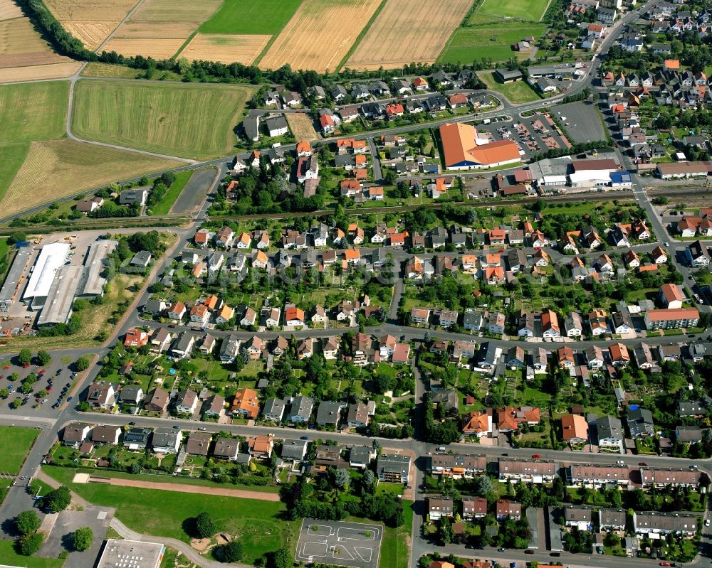 Aerial photograph Großen-Buseck - Residential area of the multi-family house settlement in Großen-Buseck in the state Hesse, Germany