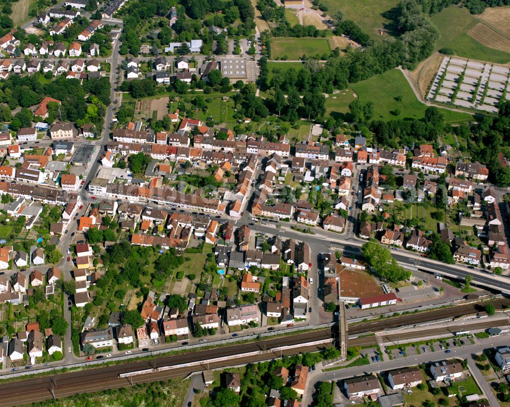 Aerial photograph Hagsfeld - Residential area of the multi-family house settlement in Hagsfeld in the state Baden-Wuerttemberg, Germany