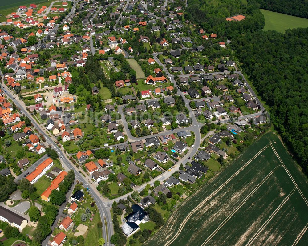 Aerial photograph Hahndorf - Residential area of the multi-family house settlement in Hahndorf in the state Lower Saxony, Germany