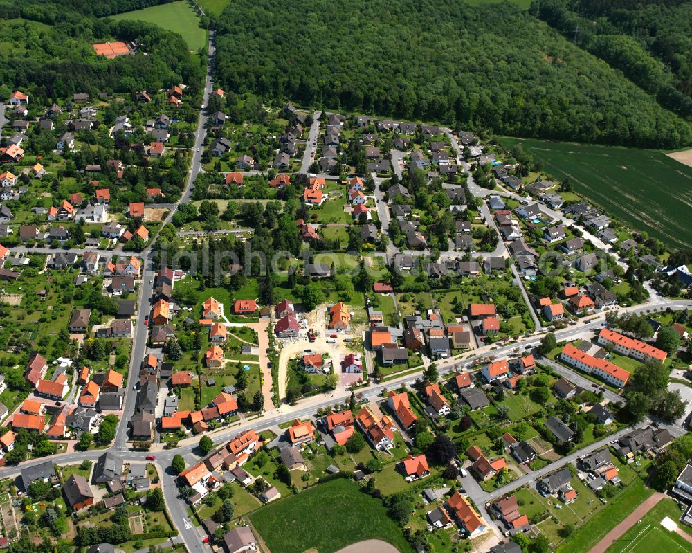 Hahndorf from the bird's eye view: Residential area of the multi-family house settlement in Hahndorf in the state Lower Saxony, Germany