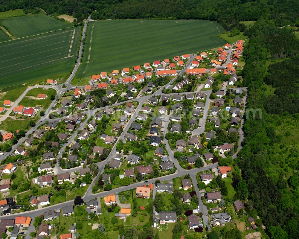 Aerial image Hahndorf - Residential area of the multi-family house settlement in Hahndorf in the state Lower Saxony, Germany