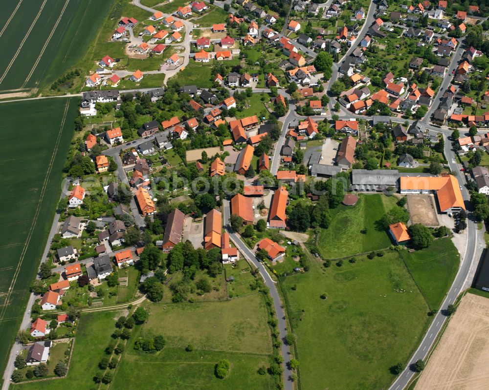 Hahndorf from above - Residential area of the multi-family house settlement in Hahndorf in the state Lower Saxony, Germany