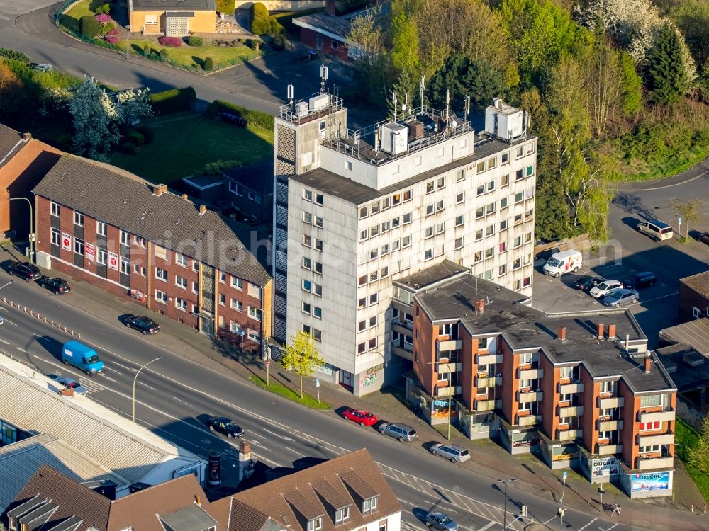 Aerial image Hamm - Residential area of a multi-family house settlement Muensterstrasse - Heessener Strasse in Hamm in the state North Rhine-Westphalia