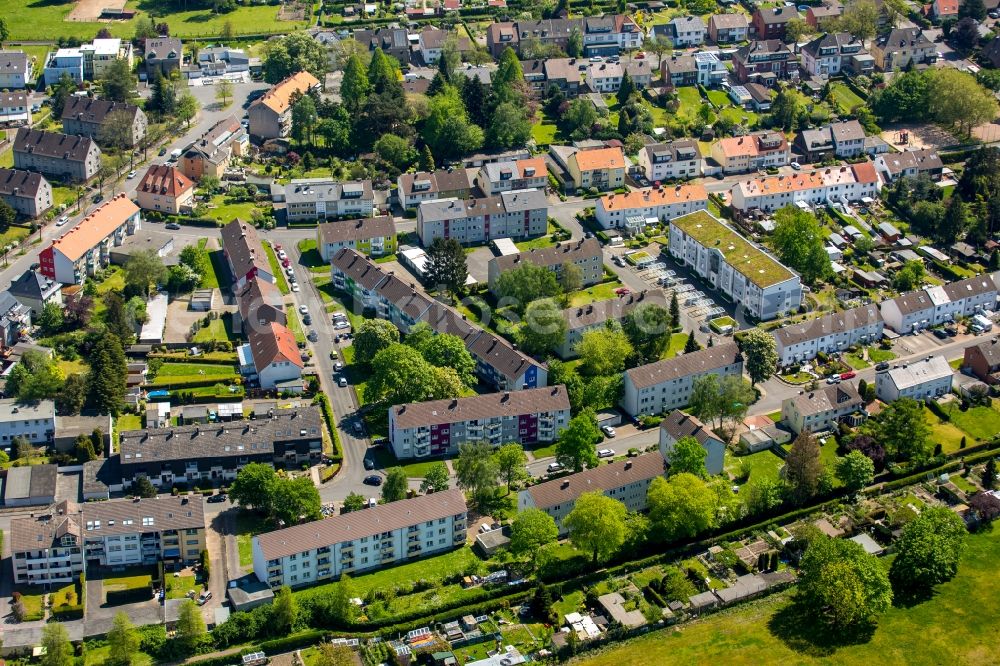 Aerial image Hamm - Residential area of a multi-family house settlement Wichernstreet- Letterhausstreet in Hamm in the state North Rhine-Westphalia