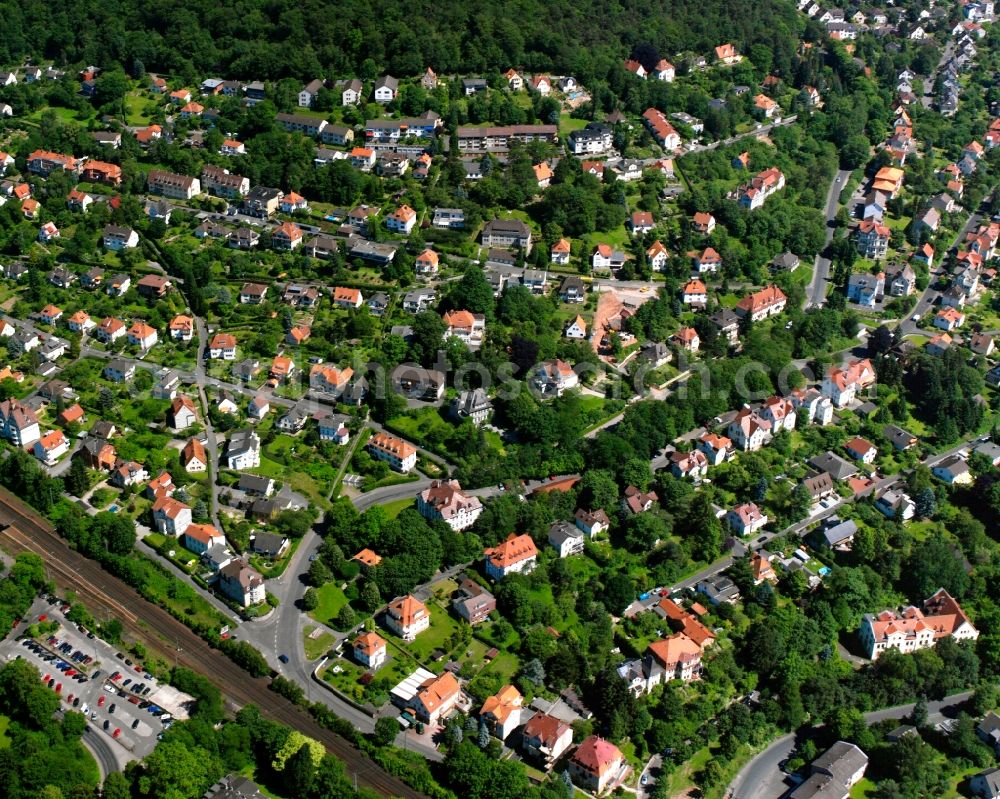 Aerial photograph Hann. Münden - Residential area of the multi-family house settlement in Hann. Muenden in the state Lower Saxony, Germany