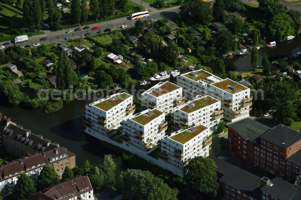 Hamburg from above - Residential area of the multi-family house settlement Hansaterrassen between Wendenstrasse and Rueckerskanal in Hamburg, Germany