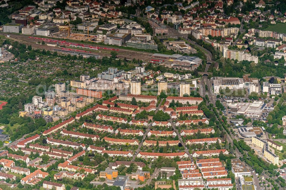 Haslach from above - Residential area of the multi-family house settlement in Haslach ortsteil von Freiburg in the state Baden-Wurttemberg, Germany