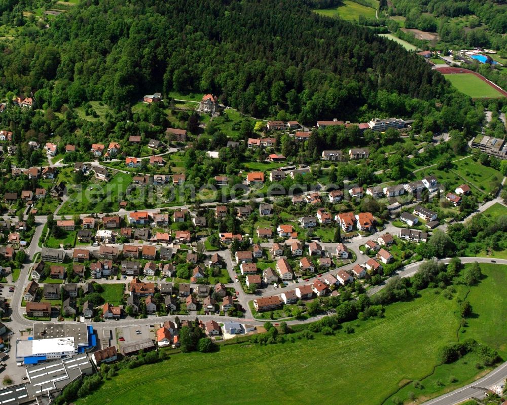 Hausen from the bird's eye view: Residential area of the multi-family house settlement in Hausen in the state Baden-Wuerttemberg, Germany