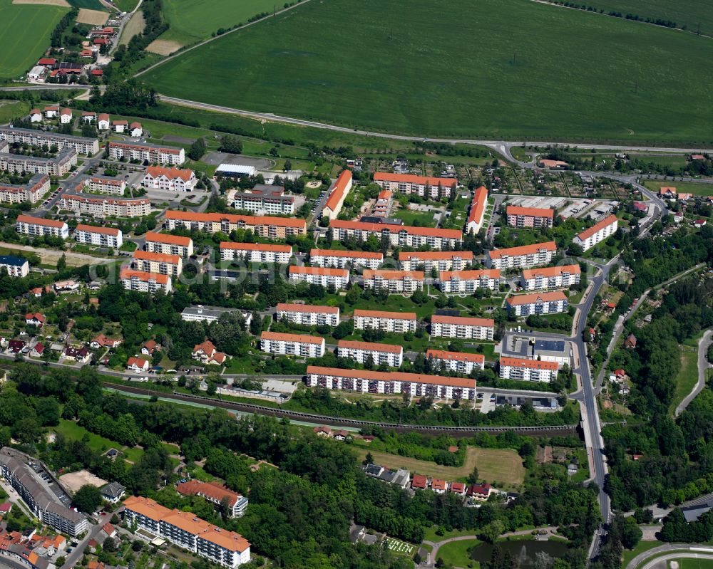 Aerial photograph Heilbad Heiligenstadt - Residential area of the multi-family house settlement on street Duerer Strasse in Heilbad Heiligenstadt in the state Thuringia, Germany