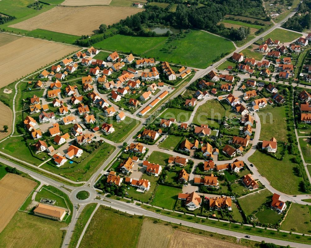 Aerial photograph Herrieden - Residential area of the multi-family house settlement in Herrieden in the state Bavaria, Germany