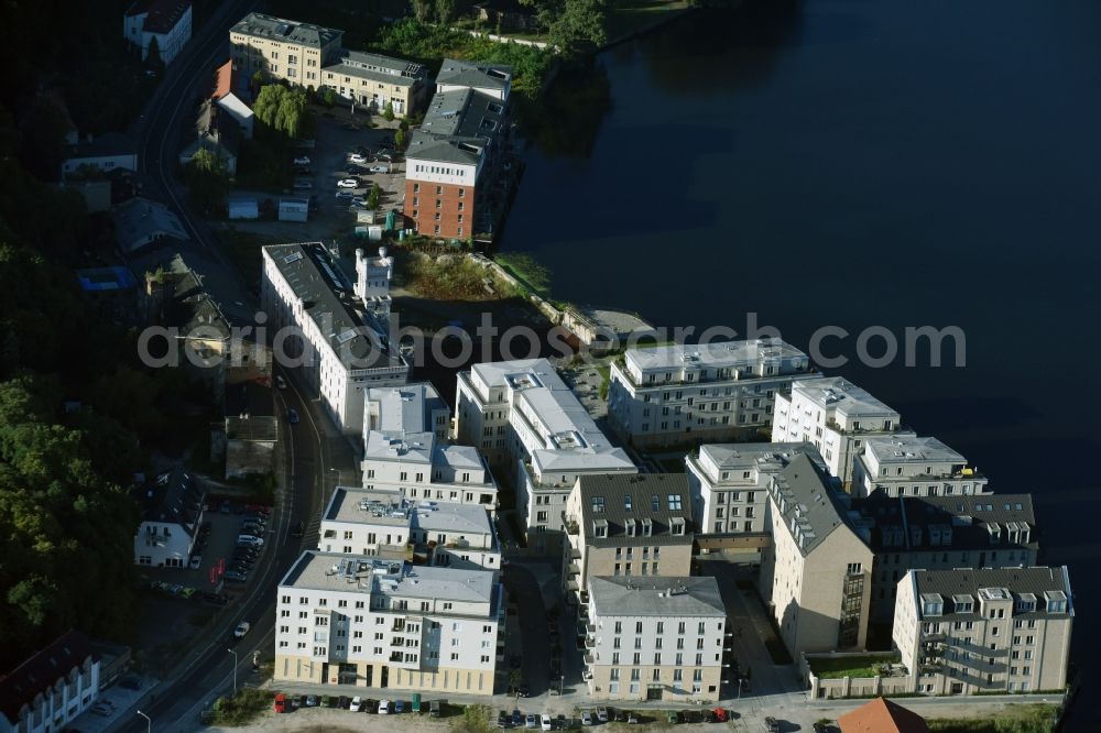 Potsdam from the bird's eye view: Overlooking the historic town on the banks of the Havel memory of Potsdam, the state capital of Brandenburg. The area is being rebuilt by the company Prince of Prussia Grundbesitz AG, Speicherstadt GmbH, the Grothe group and Pro Potsdam. Here emerged condominiums and rental apartments