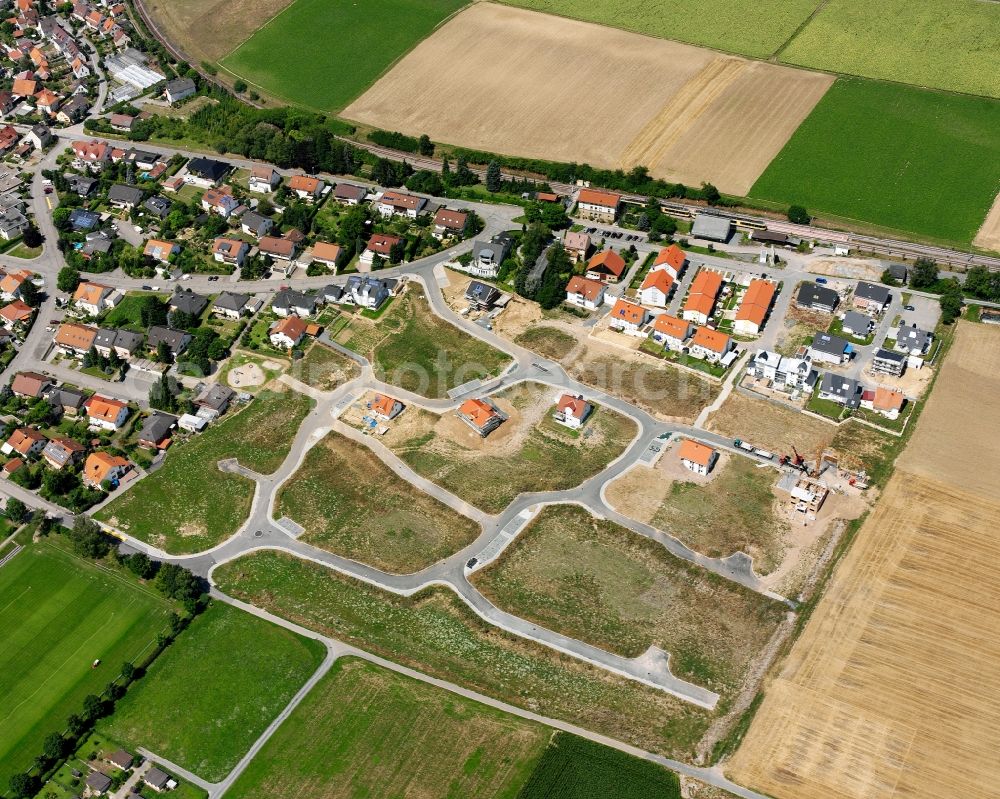 Stetten a.H. from the bird's eye view: Residential area of the multi-family house settlement Haelde in Stetten a.H. in the state Baden-Wuerttemberg, Germany