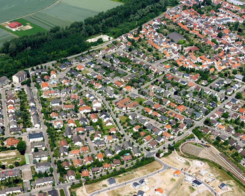 Aerial image Hochstetten - Residential area of the multi-family house settlement in Hochstetten in the state Baden-Wuerttemberg, Germany