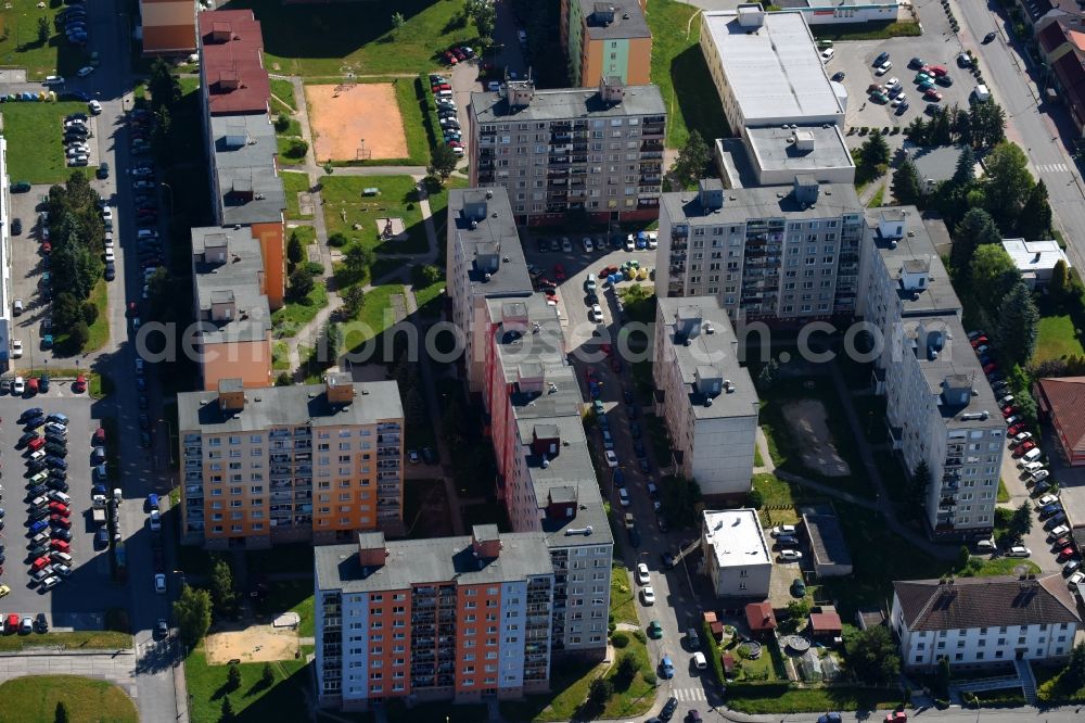 Aerial image Horni Briza - Residential area of the multi-family house settlement in Horni Briza in Plzensky kraj - Pilsner Region - Boehmen, Czech Republic