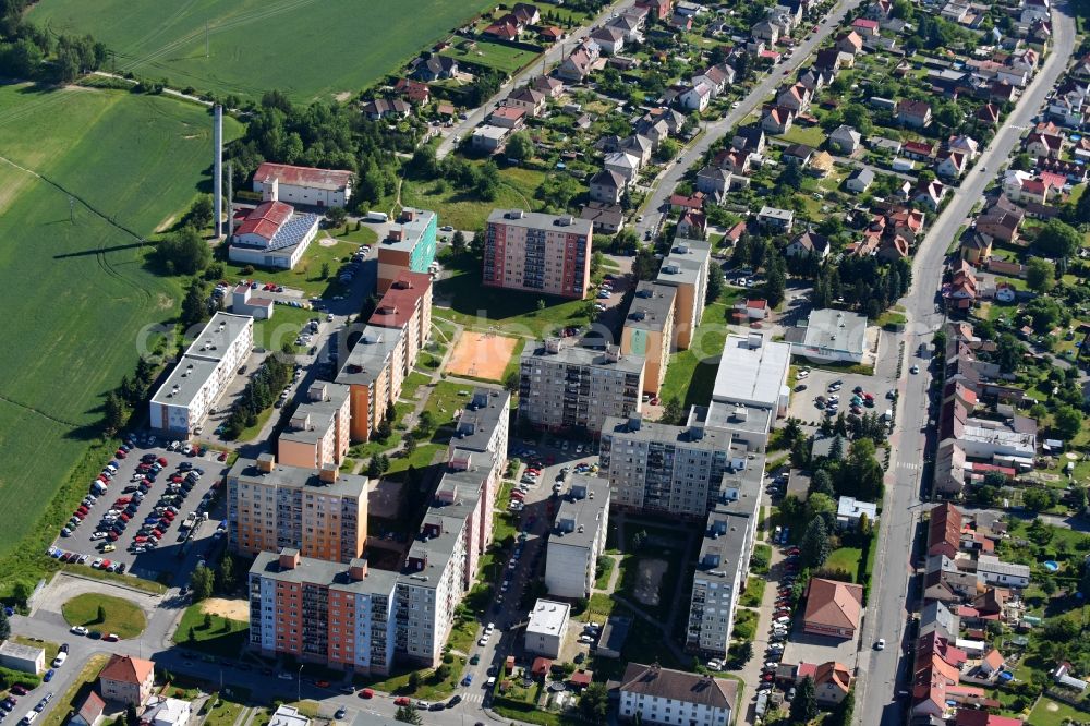 Aerial photograph Horni Briza - Residential area of the multi-family house settlement in Horni Briza in Plzensky kraj - Pilsner Region - Boehmen, Czech Republic