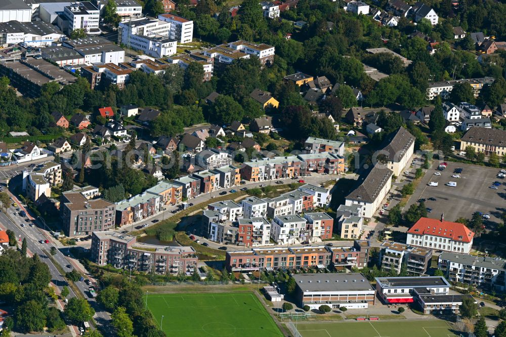 Aerial photograph Hamburg - Residential area of the multi-family house settlement Jenfelder Au on street Kuehnbachring in the district Jenfeld in Hamburg, Germany