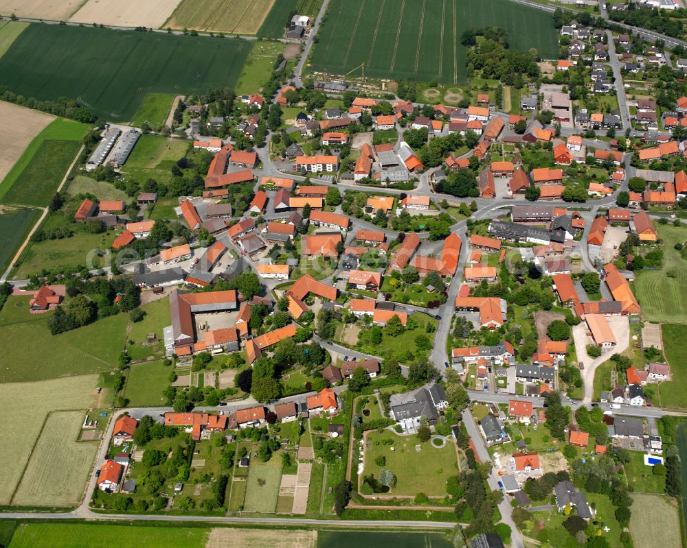 Jerstedt from the bird's eye view: Residential area of the multi-family house settlement in Jerstedt in the state Lower Saxony, Germany