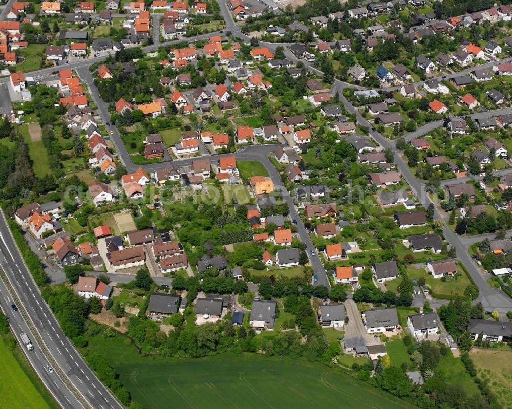 Jerstedt from above - Residential area of the multi-family house settlement in Jerstedt in the state Lower Saxony, Germany