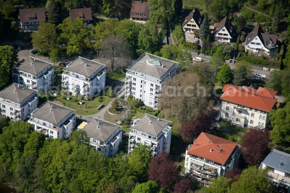 Freiburg im Breisgau from above - Residential area of a multi-family house settlement on Kartaeuserstrasse in Freiburg im Breisgau in the state Baden-Wuerttemberg