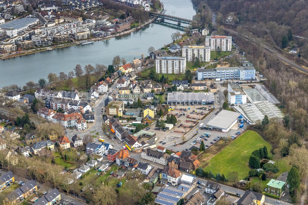 Aerial photograph Kettwig - Residential area of the multi-family house settlement on street Volckmarstrasse in Kettwig at Ruhrgebiet in the state North Rhine-Westphalia, Germany