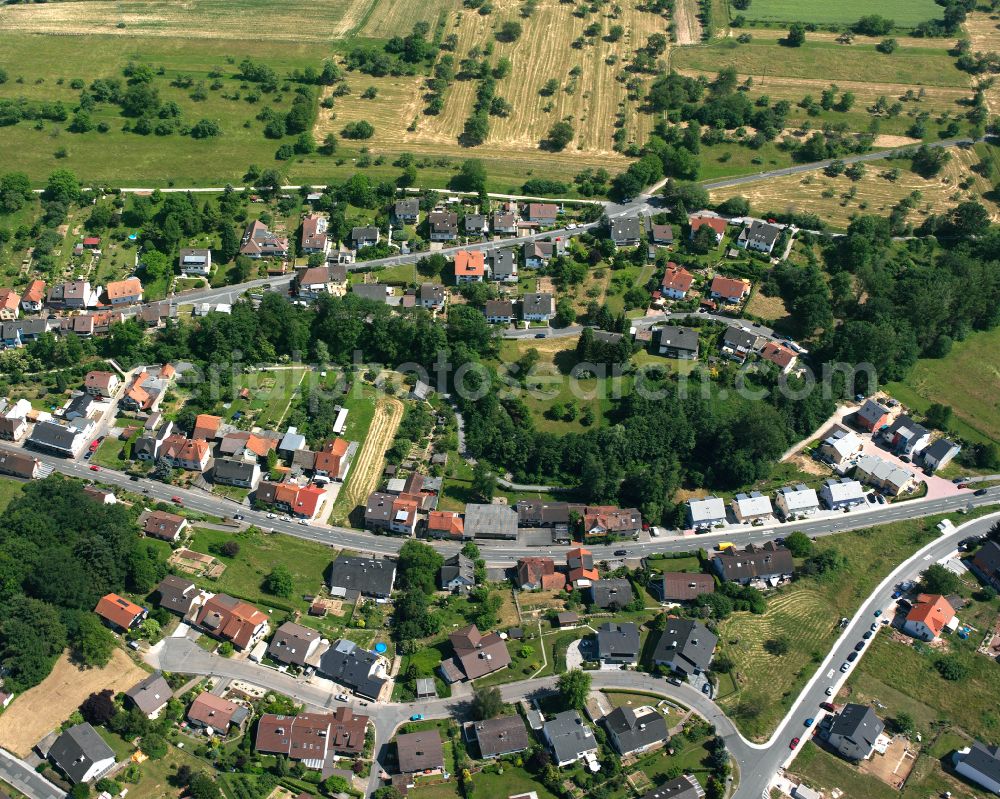 Kleinsteinbach from above - Residential area of the multi-family house settlement in Kleinsteinbach in the state Baden-Wuerttemberg, Germany