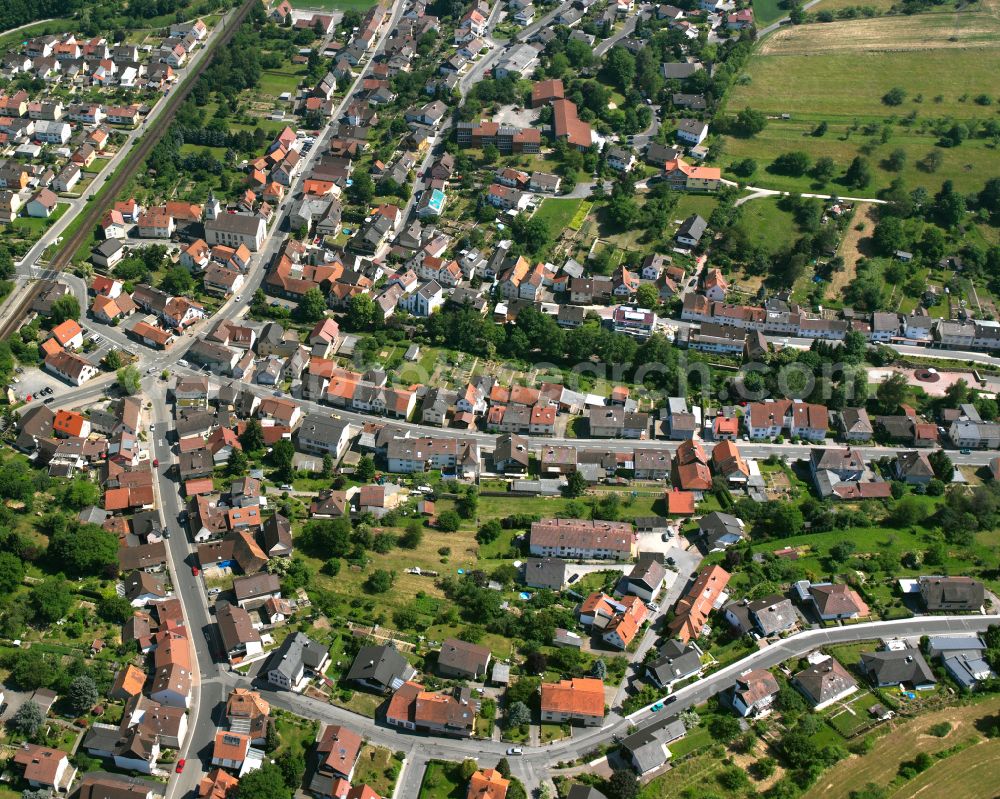 Aerial image Kleinsteinbach - Residential area of the multi-family house settlement in Kleinsteinbach in the state Baden-Wuerttemberg, Germany