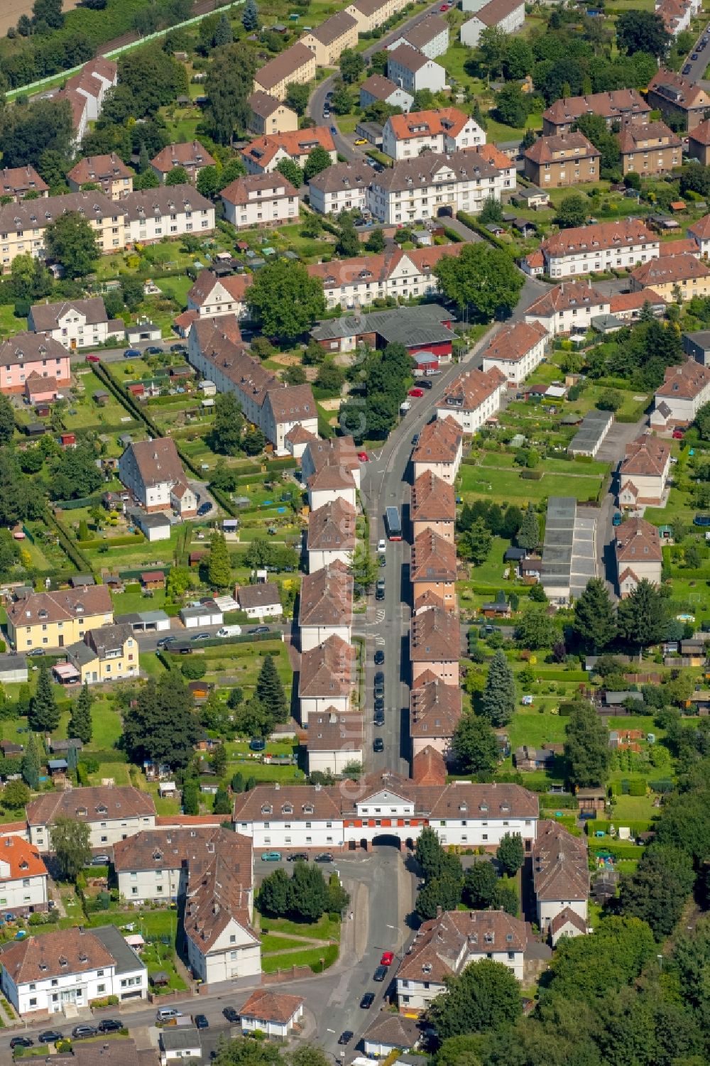 Schwerte from above - Residential area of the multi-family house settlement Kreinbergsiedlung in Schwerte in the state North Rhine-Westphalia