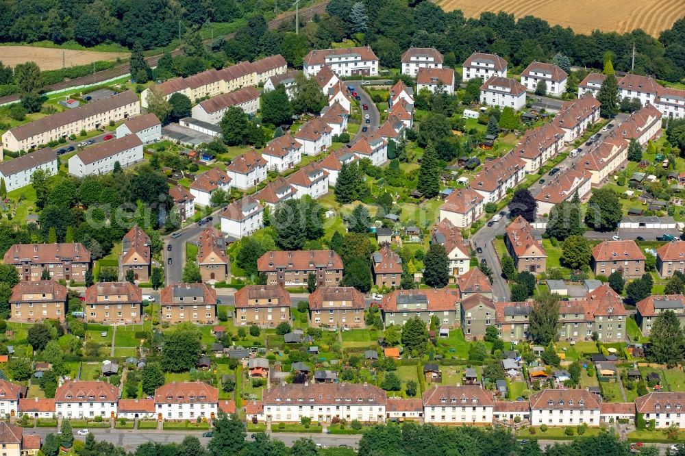 Schwerte from above - Residential area of the multi-family house settlement Kreinbergsiedlung in Schwerte in the state North Rhine-Westphalia