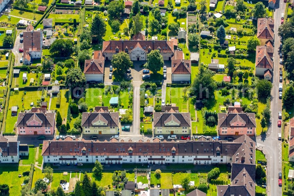 Schwerte from above - Residential area of the multi-family house settlement Kreinbergsiedlung in Schwerte in the state North Rhine-Westphalia