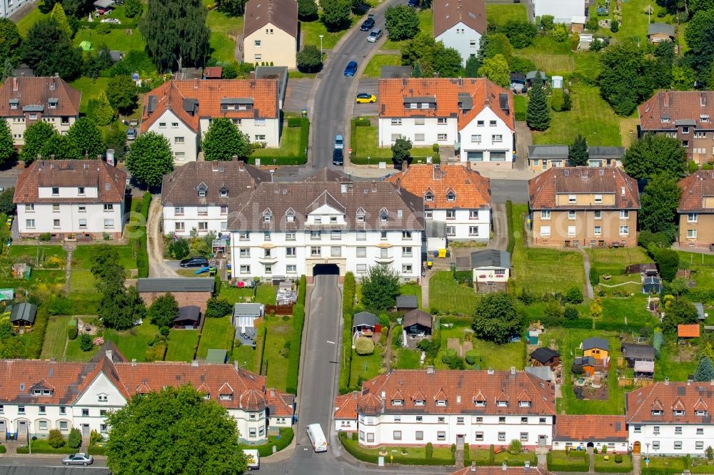 Aerial image Schwerte - Residential area of the multi-family house settlement Kreinbergsiedlung in Schwerte in the state North Rhine-Westphalia