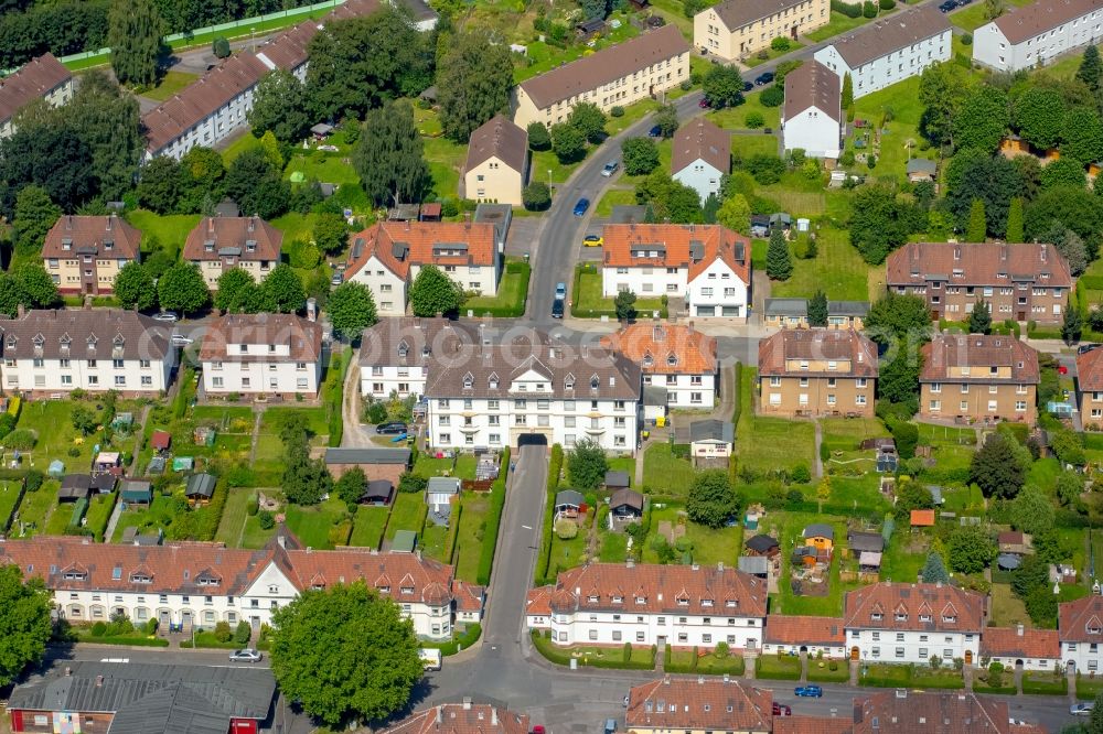 Schwerte from above - Residential area of the multi-family house settlement Kreinbergsiedlung in Schwerte in the state North Rhine-Westphalia