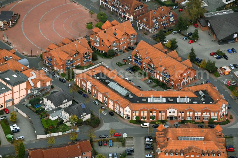 Weyhe from the bird's eye view: Residential area of the multi-family house settlement Kraemerweg - Handelsweg in the district Weyhe in Weyhe in the state Lower Saxony, Germany