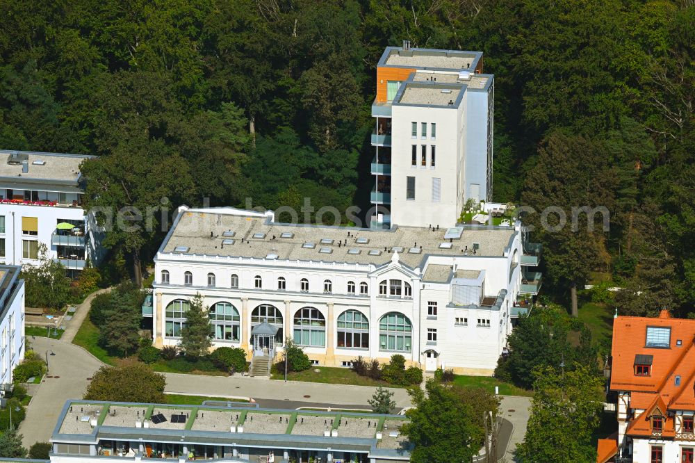 Aerial photograph Dresden - Residential area of the multi-family house settlement Dr.-Lahmann-Park on street Hermann-Hesse-Strasse in Dresden in the state Saxony, Germany