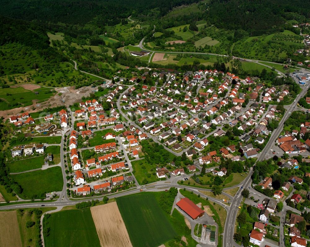 Aerial image Lautern - Residential area of the multi-family house settlement in Lautern in the state Baden-Wuerttemberg, Germany