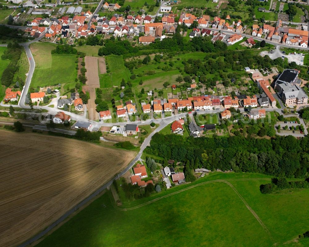 Lengenfeld unterm Stein from above - Residential area of the multi-family house settlement in Lengenfeld unterm Stein in the state Thuringia, Germany