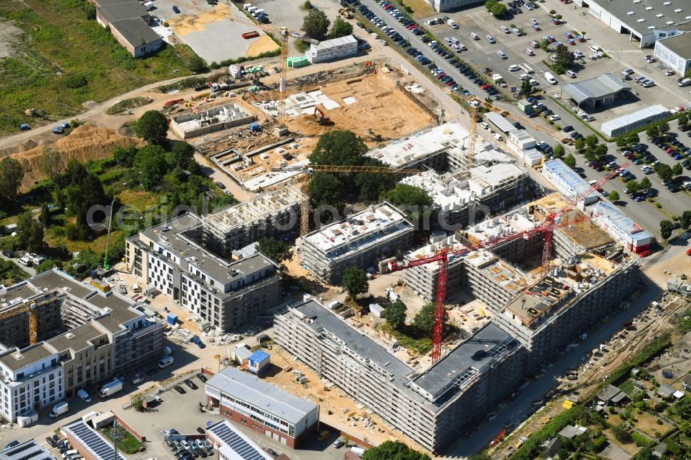 Aerial image Braunschweig - Residential area of the multi-family house settlement on Bleibtreuweg - Nordanger - Mitgaustrasse in the district Nordstadt in Brunswick in the state Lower Saxony, Germany