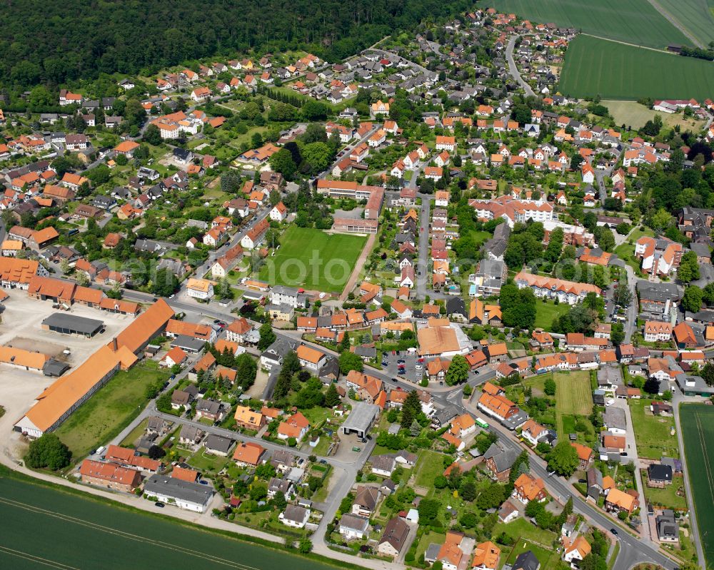 Liebenburg from above - Residential area of the multi-family house settlement in Liebenburg in the state Lower Saxony, Germany