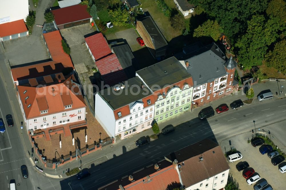 Bernau from the bird's eye view: Residential area of the multi-family house settlement Lohmuehlenstrasse - Berliner Strasse in Bernau in the state Brandenburg, Germany