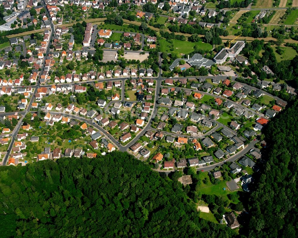 Aerial photograph Lollar - Residential area of the multi-family house settlement in Lollar in the state Hesse, Germany