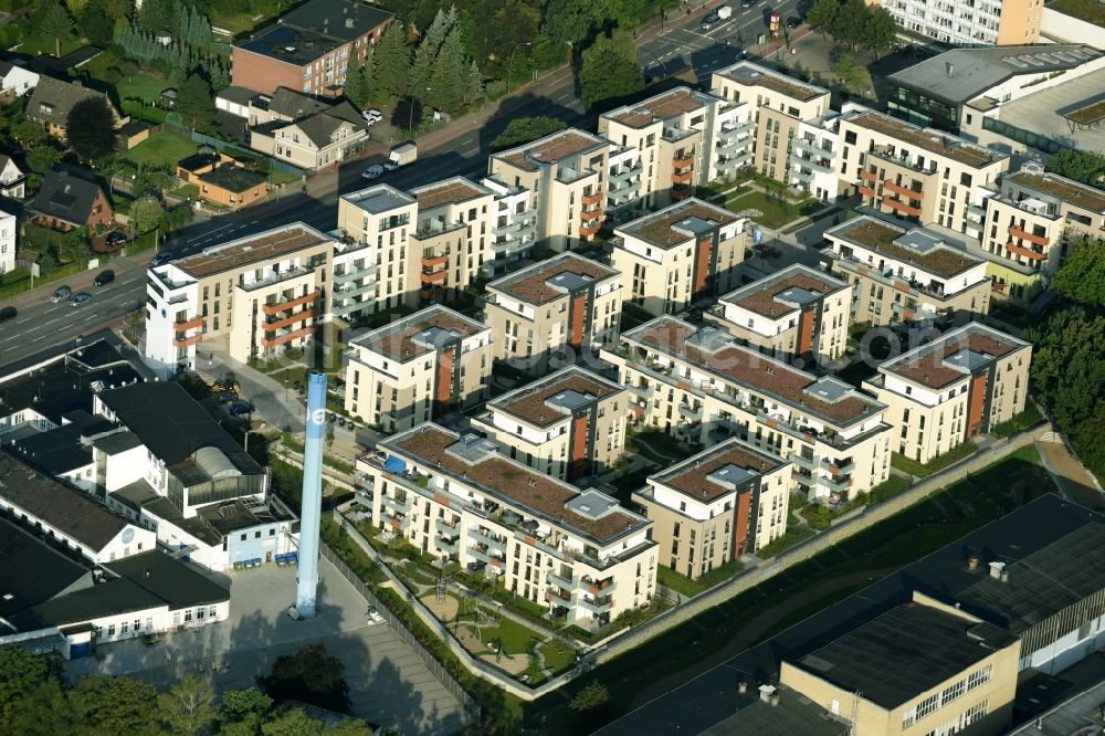 Hamburg from above - Residential area of a multi-family house settlement at the Luruper Hauptstrasse in Hamburg