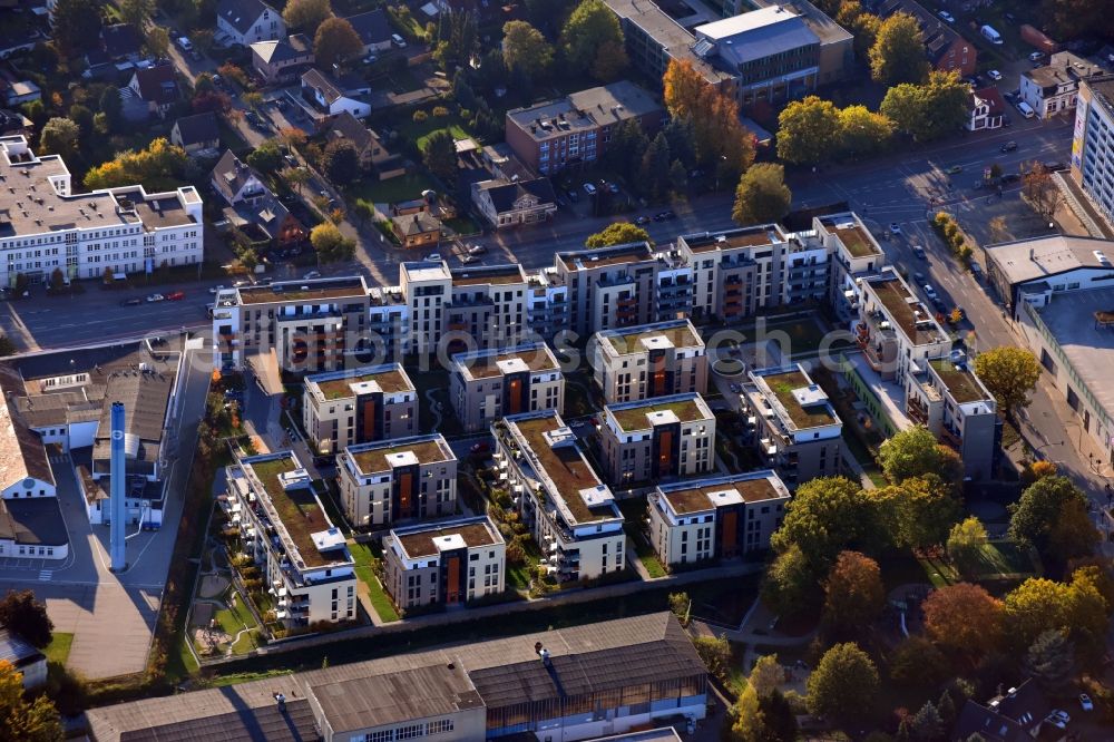 Hamburg from above - Residential area of a multi-family house settlement at the Luruper Hauptstrasse in Hamburg